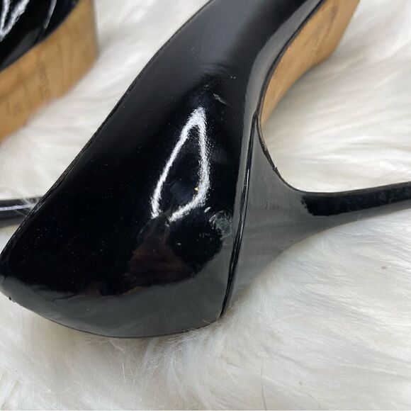Jimmy Choo Patent Leather Peep Toe Heels Black 40 - Picture 8 of 12
